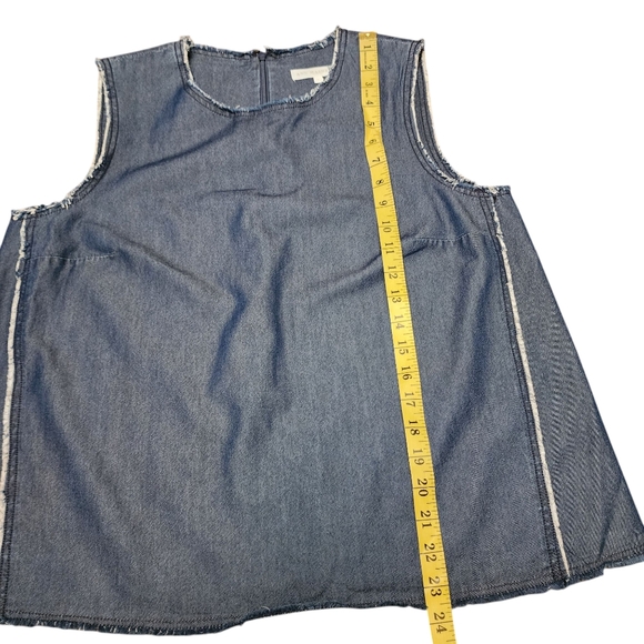 Ann Mashburn Denim Sleeveless Top Size L - Picture 8 of 11